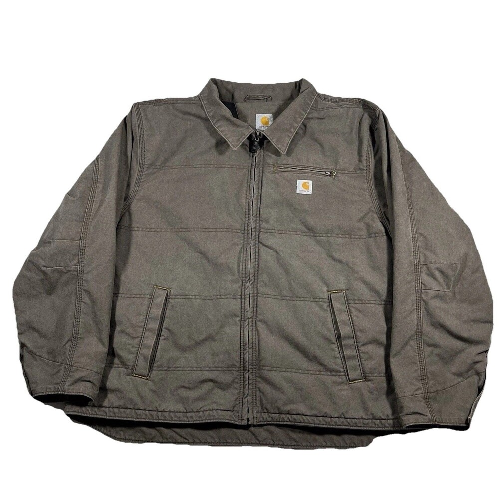 Carhartt Quick Duck Jacket Men’s 3XL Brown Thinsulate Work Coat Full Zip
